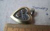 Accessories - 2 Pcs Of Antique Bronze Brass Sweet Heart Photo Locket Pendants 19x21mm A4332