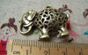 Accessories - 2 Pcs Of Antique Bronze Filigree Elephant Pendants Charms 21x33mm A1811