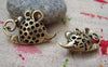 Accessories - 2 Pcs Of Antique Bronze Filigree Mouse Pendants Charms 20x30mm A1804