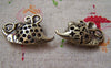 Accessories - 2 Pcs Of Antique Bronze Filigree Mouse Pendants Charms 20x30mm A1804