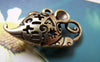 Accessories - 2 Pcs Of Antique Bronze Filigree Mouse Pendants Charms 20x30mm A1804