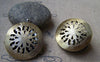 Accessories - 2 Pcs Of Antique Bronze Filigree Round Photo Lockets 32mm A3673