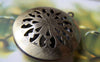 Accessories - 2 Pcs Of Antique Bronze Filigree Round Photo Lockets 32mm A3673