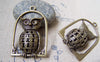 Accessories - 2 Pcs Of Antique Bronze Huge Filigree 3D Owl Pendants  29x46mm A2904