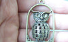 Accessories - 2 Pcs Of Antique Bronze Huge Filigree 3D Owl Pendants  29x46mm A2904