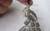 Accessories - 2 Pcs Of Antique Bronze Lovely Filigree Peacock Charms Pendants Large Size 60x105mm A4054