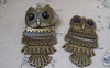 Accessories - 2 Pcs Of Antique Bronze Owl Pendants In Five Parts 40x92mm A2235