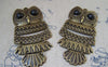 Accessories - 2 Pcs Of Antique Bronze Owl Pendants In Five Parts 40x92mm A2235