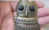 Accessories - 2 Pcs Of Antique Bronze Owl Pendants In Five Parts 40x92mm A2235