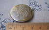 Accessories - 2 Pcs Of Antique Bronze Phoenix Round Photo Lockets 32mm A3375