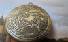 Accessories - 2 Pcs Of Antique Bronze Phoenix Round Photo Lockets 32mm A3375