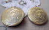 Accessories - 2 Pcs Of Antique Bronze Phoenix Round Photo Lockets 32mm A3375