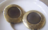 Accessories - 2 Pcs Of Antique Bronze Round Bezel Photo Lockets 32mm A4514