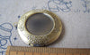 Accessories - 2 Pcs Of Antique Bronze Round Bezel Photo Lockets 32mm A4514