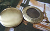 Accessories - 2 Pcs Of Antique Bronze Round Bezel Photo Lockets 32mm A4514