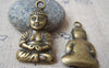 Accessories - 2 Pcs Of Antique Bronze Sitting Buddha Charms 24x34mm A2497