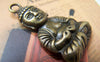 Accessories - 2 Pcs Of Antique Bronze Sitting Buddha Charms 24x34mm A2497