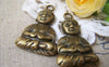 Accessories - 2 Pcs Of Antique Bronze Sitting Buddha Charms 24x34mm A2497