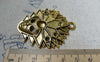 Accessories - 2 Pcs Of Antique Gold Halloween Devil Mask Pendants Charms 43x54mm A6031