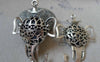 Accessories - 2 Pcs Of Antique Silver Filigree 3D Elephant Crown King Pendants 40x59mm A5919