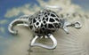 Accessories - 2 Pcs Of Antique Silver Filigree 3D Elephant Crown King Pendants 40x59mm A5919