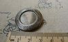 Accessories - 2 Pcs Of Antique Silver Finished Brass Round Bezel Photo Lockets 32mm A5606