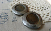 Accessories - 2 Pcs Of Antique Silver Finished Brass Round Bezel Photo Lockets 32mm A5606