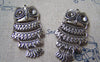 Accessories - 2 Pcs Of Antique Silver Lovely Owl Parts Charms 20x45mm A2917