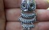 Accessories - 2 Pcs Of Antique Silver Lovely Owl Parts Charms 20x45mm A2917