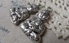 Accessories - 2 Pcs Of Antique Silver Sitting Buddha Charms Pendants 24x39mm A6879