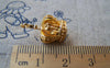 Accessories - 2 Pcs Of Gold Plated Brass Filigree 3D Crown Charms 13x19mm A2770