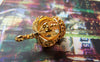Accessories - 2 Pcs Of Gold Plated Brass Filigree 3D Crown Charms 13x19mm A2770