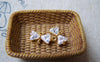 Accessories - 2 Pcs Of Gold Tone Brass Bow Tie White Zircon Connectors 6x10mm A4992