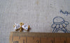 Accessories - 2 Pcs Of Gold Tone Brass Bow Tie White Zircon Connectors 6x10mm A4992
