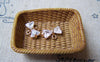 Accessories - 2 Pcs Of Light Gold Tone Brass Bow Tie White Zircon Connectors 6x10mm A5044