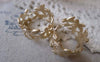 Accessories - 2 Pcs Of Matte Gold Brass Oval Leaf Charms 14x21mm A7167