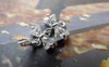 Accessories - 2 Pcs Of Silver Tone Brass Double Bow Tie White Zircon Connectors 19mm A6682