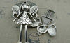 Accessories - 2 Pcs Of Tibetan Silver Antique Silver Fairy Pendants Charms 38x58mm A1553