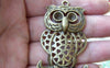 Accessories - 2 Pcs Owl Pendants Rhinestone Charms 33x50mm A120
