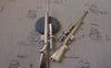 Accessories - 2 Pcs Silver Sniper Gun Rifle Pendants Charms 27x120mm A7486