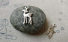 Accessories - 20 Flat Deer Charms Antique Silver Deer Pendants 10x17mm A6528