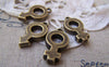 Accessories - 20 Pcs (10 Pairs) Of Antique Bronze Male And Female Gender Symbol Charms 11x21mm A3434