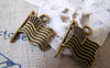 Accessories - 20 Pcs American National Flag Antique Bronze Charms 15x18mm A4308