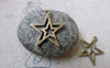 Accessories - 20 Pcs Antique Bronze Double Star Charms 21x23mm A6746