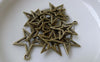 Accessories - 20 Pcs Antique Bronze Double Star Charms 21x23mm A6746