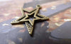 Accessories - 20 Pcs Antique Bronze Double Star Charms 21x23mm A6746