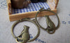 Accessories - 20 Pcs Antique Bronze Filigree Cat And Mouse Round Charms 25x31mm A655