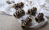 Accessories - 20 Pcs Antique Bronze Filigree Flower Curved Tube Charms 6x12mm A388