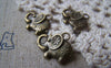Accessories - 20 Pcs Antique Bronze Flower Elephant Charms 13x16mm A4866