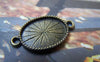 Accessories - 20 Pcs Antique Bronze Oval Base Bezel Pendant Connectors Match 13x18mm Cab A4929